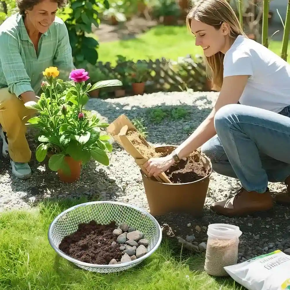 Garden Soil Sifter for Rocks Compost Sieve Garden Potting Lawn Soil Sieve Garden Sieve
