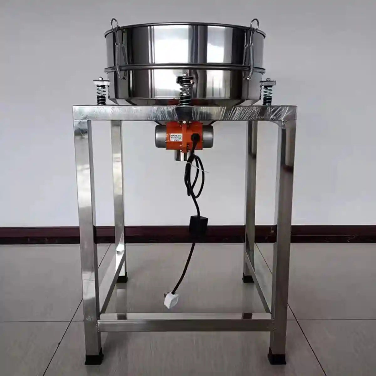 Commercial Automatic Electric Sifter Shaker Machine,Vibrating Flour Sifter with One 16in Diameter Sieve and Cover for Baking Powder Grain Particles Food Industrial