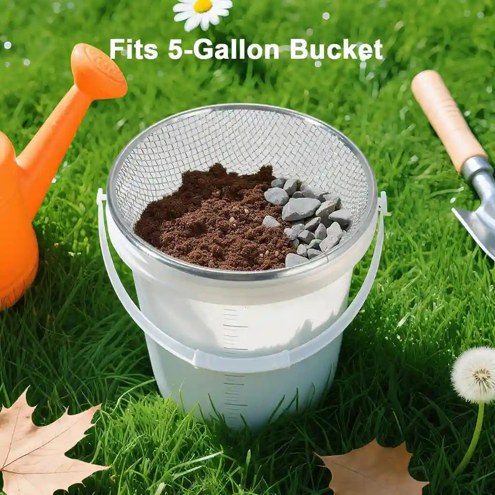 Garden Soil Sifter for Rocks Compost Sieve Garden Potting Lawn Soil Sieve Garden Sieve